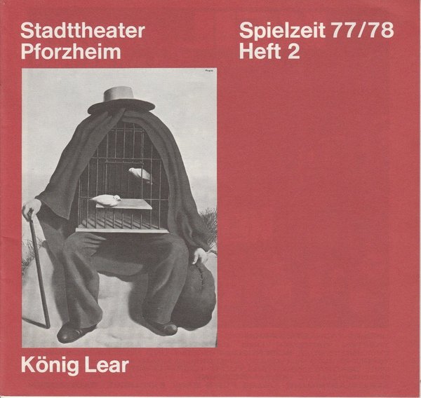 Programmheft KÖNIG LEAR William Shakespeare Stadttheater Pforzheim 1977