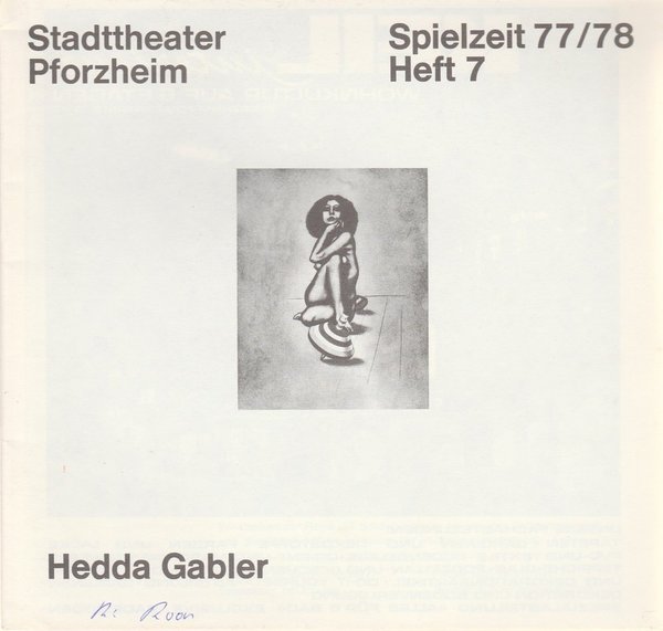 Programmheft HEDDA GABLER Henrik Ibsen Stadttheater Pforzheim 1977