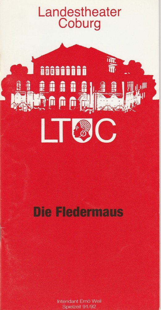 Programmheft Johann Strauß: DIE FLEDERMAUS Landestheater Coburg 1991