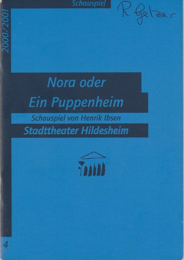 Programmheft Ibsen NORA oder Ein Puppenheim Stadttheater Hildesheim 2000