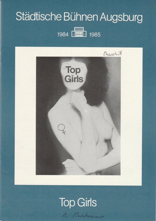 Programmheft TOP GIRLS von Caryl Churchill Städtische Bühnen Augsburg 1984