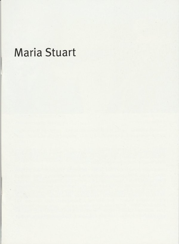 Programmheft MARIA STUART Bayerisches Staatsschauspiel Residenz Theater 2006