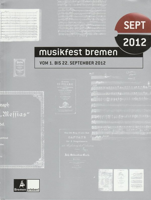 Programmheft Musikfest Bremen vom 1. bis 22. September 2012