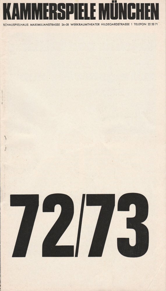 Programmheft Georg Kaiser: KOLPORTAGE Münchner Kammerspiele 1972