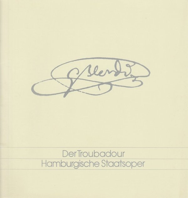 Programmheft Giuseppe Verdi: DER TROUBADOUR Hamburgische Staatsoper 1995