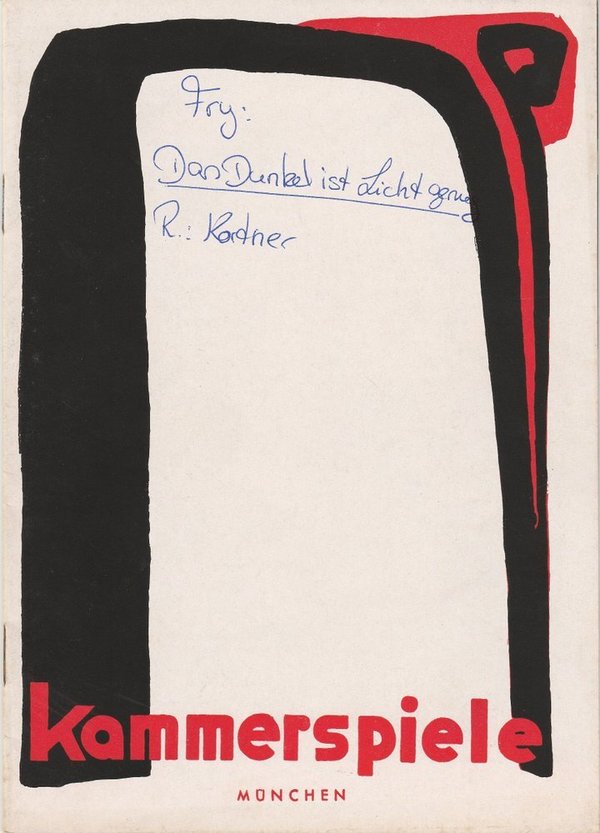 Programmheft Fry: DAS DUNKEL IST LICHT GENUG Münchner Kammerspiele 1955