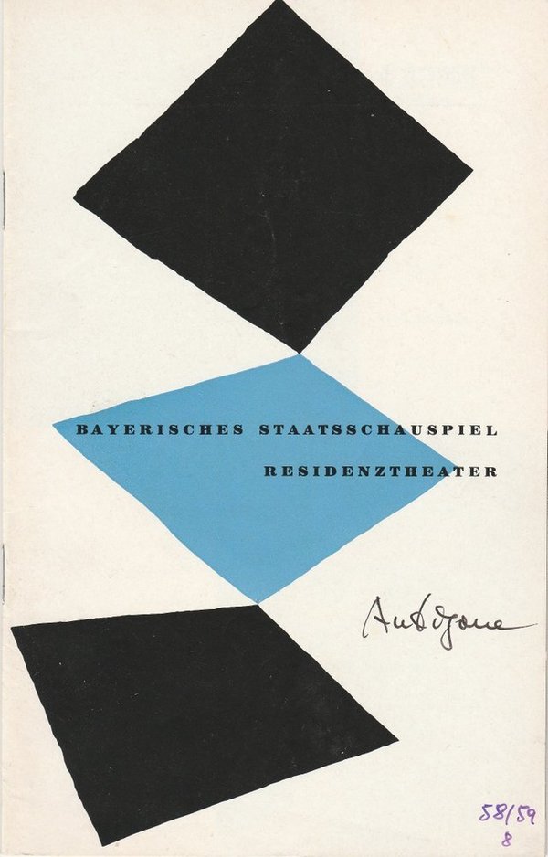 Programmheft Sophokles ANTIGONE Residenztheater 1959