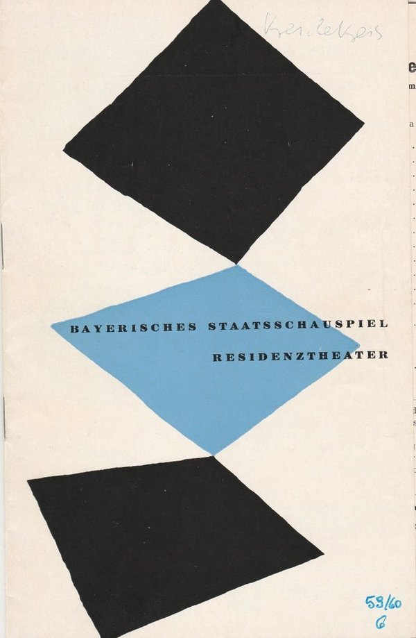Programmheft Klabund DER KREIDEKREIS Residenztheater 1960