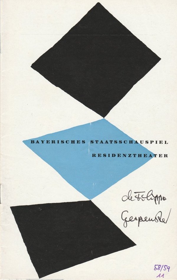 Programmheft NEAPOLITANISCHE GESPENSTER Bayerisches Staatsschauspiel 1959