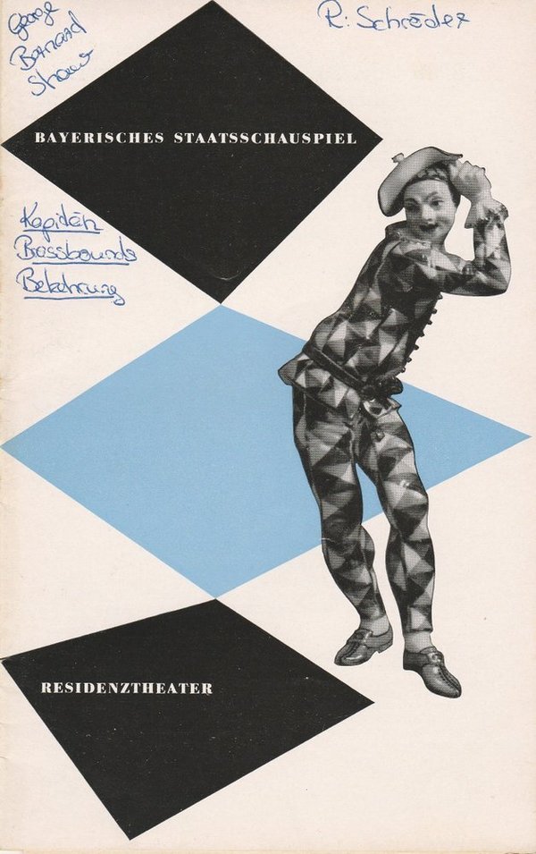 Programmheft Shaw KAPITÄN BRASSBOUNDS BEKEHRUNG Residenztheater 1954