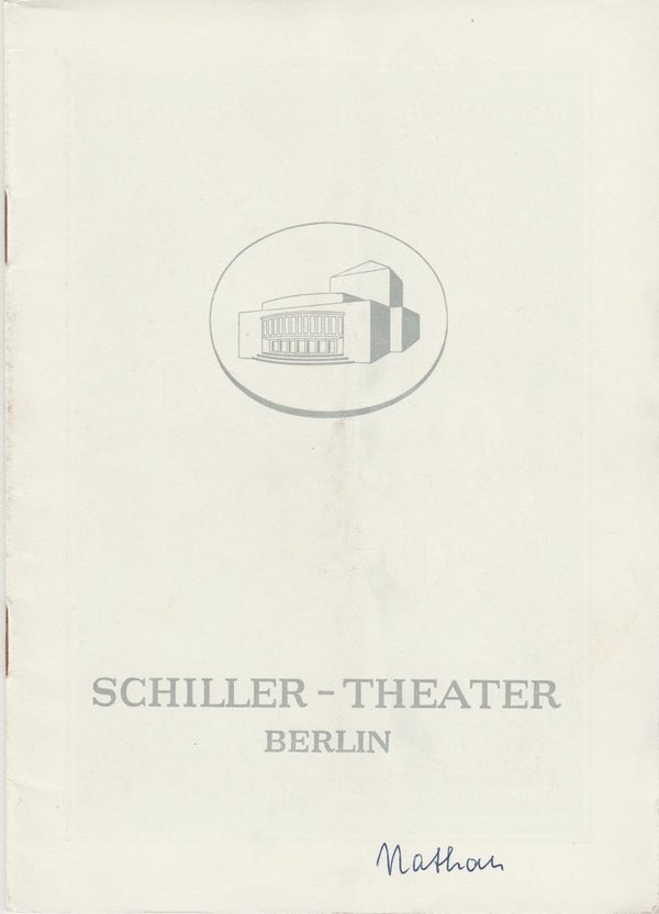 Programmheft Lessing NATHAN DER WEISE Schiller-Theater Berlin 1955
