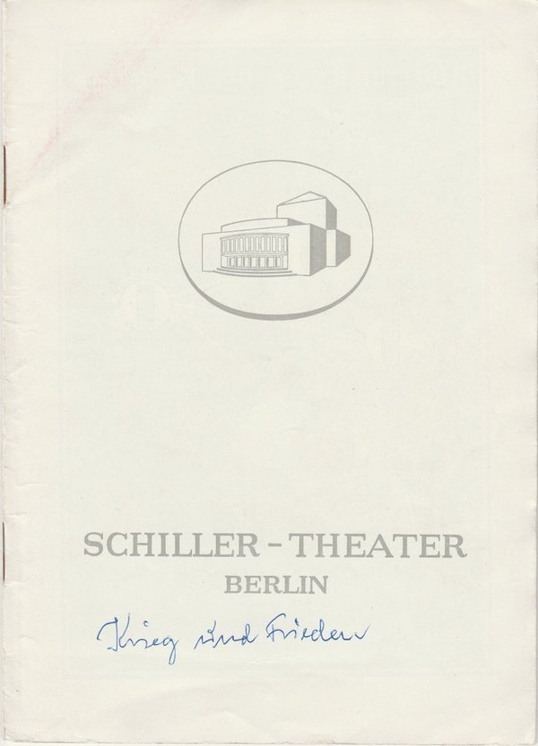 Programmheft Uraufführung nach Tolstoi KRIEG UND FRIEDEN Schiller-Theater 1955