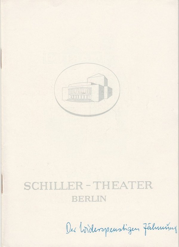 Programmheft Shakespeare DER WIDERSPENSTIGEN ZÄHMUNG Schiller-Theater 1964