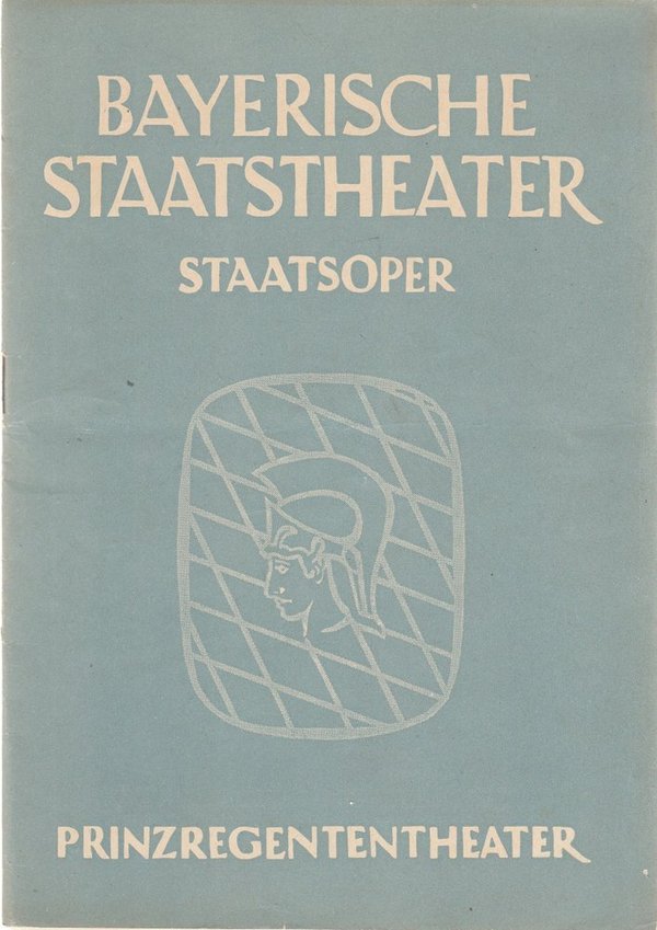 Programmheft Giuseppe Verdi RIGOLETTO Bayerische Staatstheater 1952