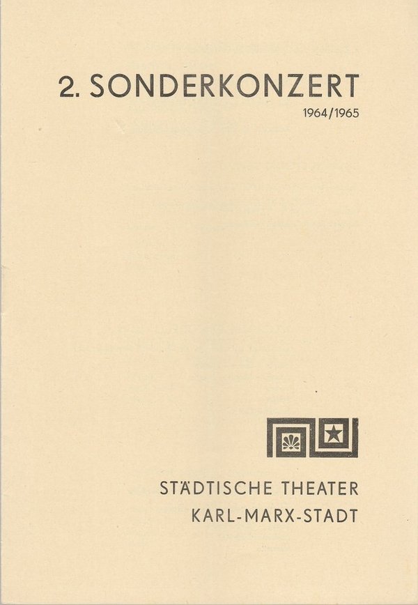 Programmheft 2. Sonderkonzert Städtische Theater Karl-Marx-Stadt 1964