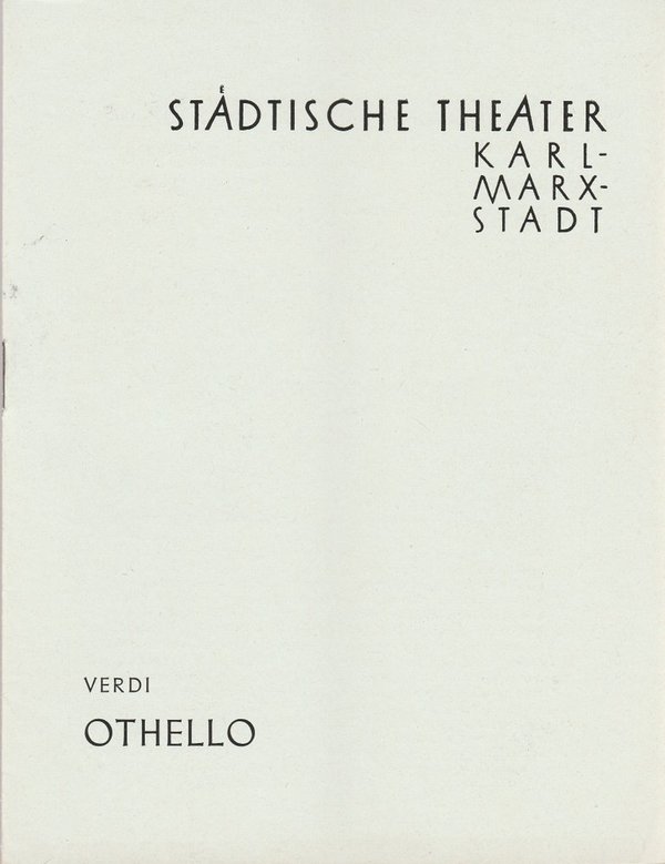 Programmheft Giuseppe Verdi OTHELLO Städtische Theater Karl-Marx-Stadt 1957