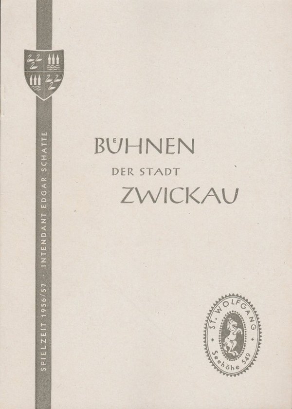 Programmheft Ralph Benatzky IM WEISSEN RÖSSL Bühnen Zwickau 1956