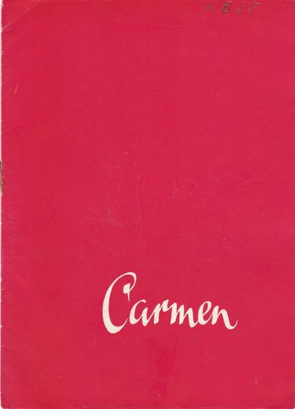 Programmheft Georges Bizet CARMEN Stadttheater Zittau 1958