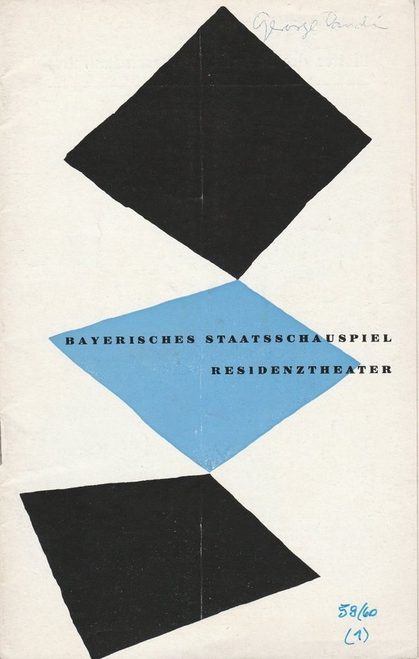 Programmheft Moliere GEORGE DANDIN  Residenztheater 1959