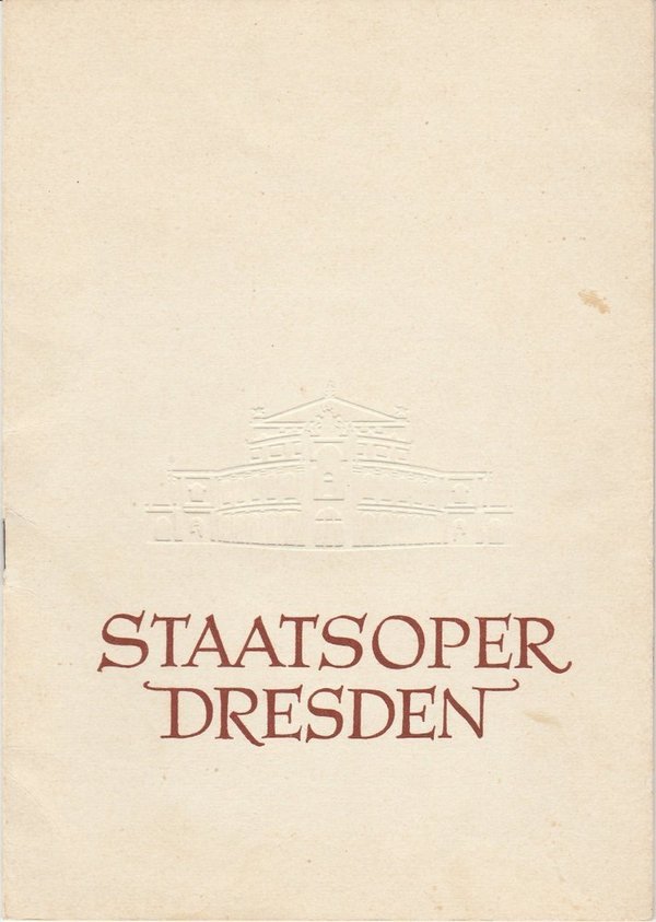 Programmheft IWAN SSUSSANIN. Oper von Michail Glinka Staatsoper Dresden 1959