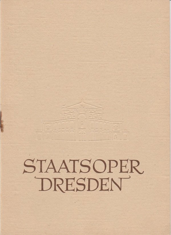 Programmheft Gioacchino Rossini: DER BARBIER VON SEVILLA Staatsoper Dresden 1959