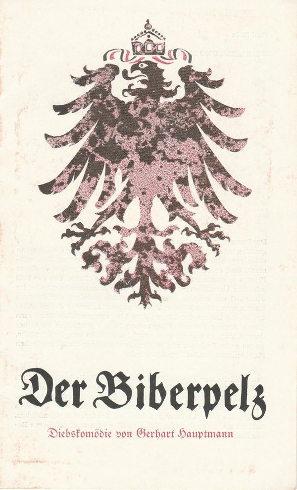 Programmheft DER BIBERPELZ Gerhart Hauptmann Landesbühnen Sachsen 1974