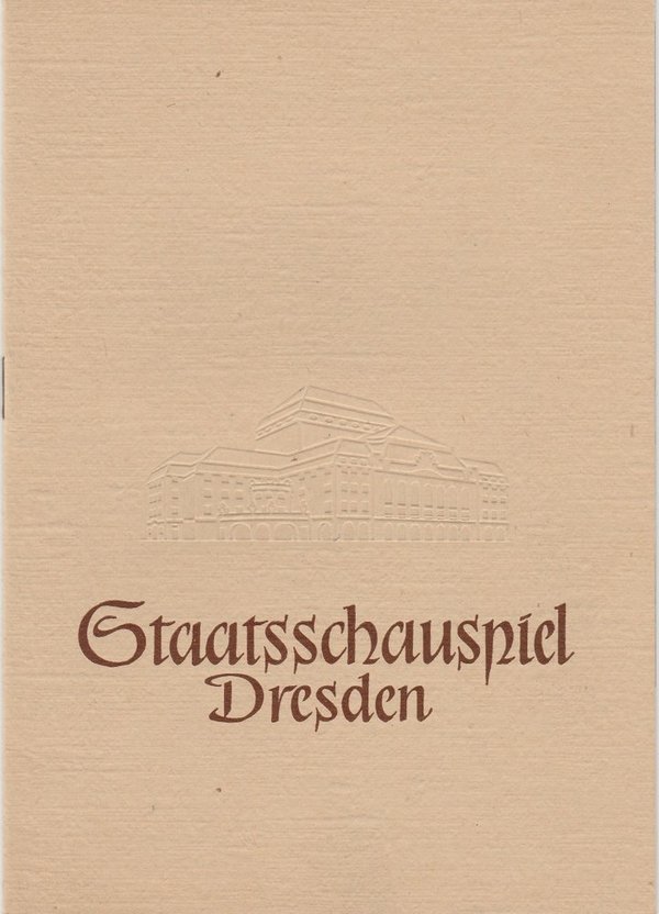 Programmheft STUDENTENKOMÖDIE von Gustav von Wangenheim Dresden 1959