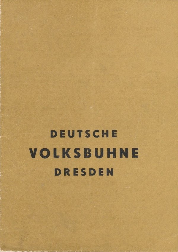 Programmheft Deutsche Volksbühne Dresden geplante Aufführungen 1947