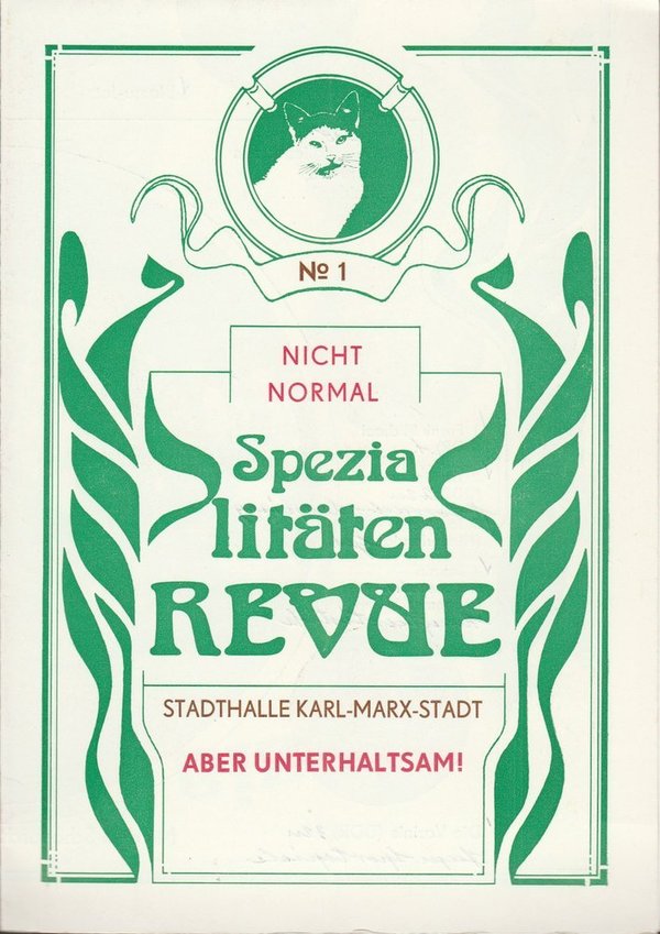 Programmheft Spezialitäten Revue No 1 Stadthalle Karl-Marx-Stadt 1985