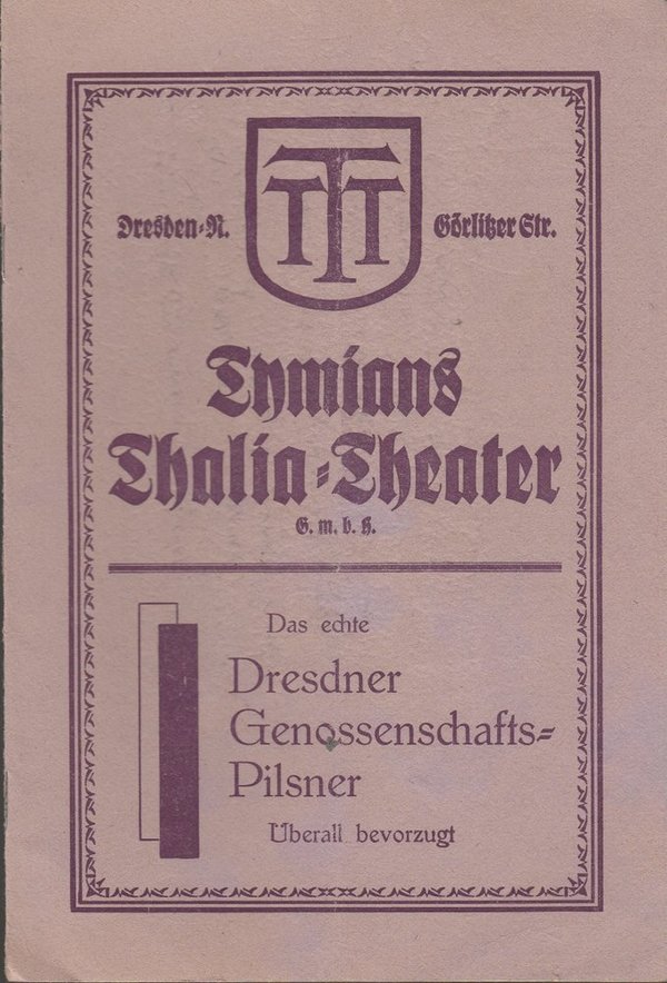 Programmheft BUBIKÖPFE Tymians Thalia = Theater ca. 1927