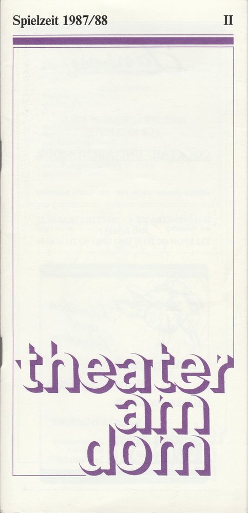 Programmheft Bernard Slade PARTY FÜR SCOTTIE Theater am Dom 1987