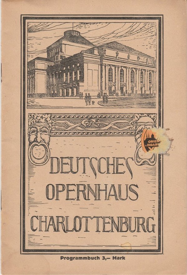 Programmheft Georges Bizet CARMEN Deutsches Opernhaus Charlottenburg 1922