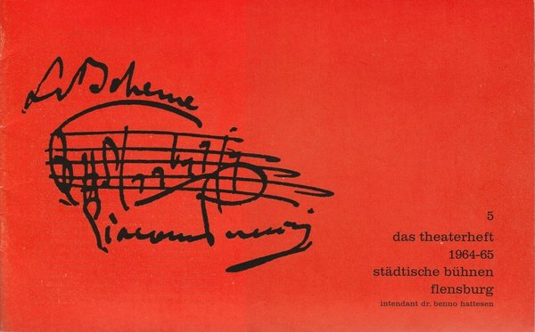 Programmheft Giacomo Puccini LA BOHEME Städtische Bühnen Flensburg 1965