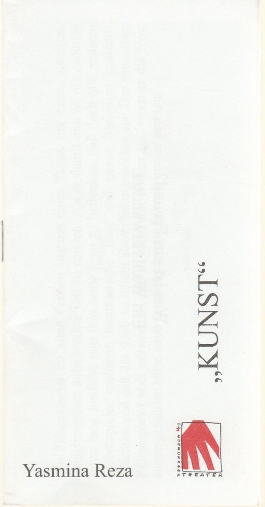 Programmheft KUNST von Yasmina Reza Brandenburger Theater 1998