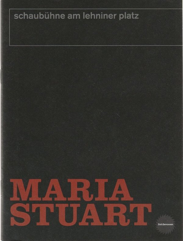 Programmheft MARIA STUART Friedrich Schiller Schaubühne am Lehniner Platz 2006