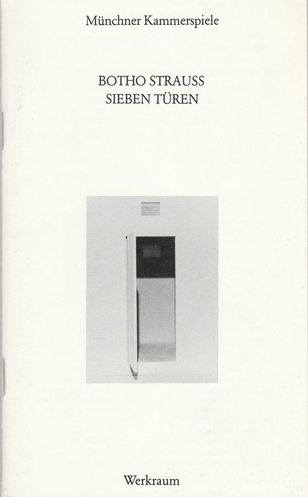 Programmheft SIEBEN TÜREN von Botho Strauß Münchner Kammerspiele 1988