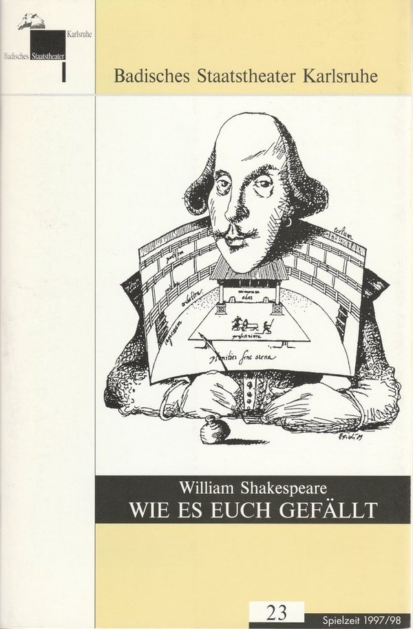 Programmheft William Shakespeare WIE ES EUCH GEFÄLLT Karlsruhe 1998