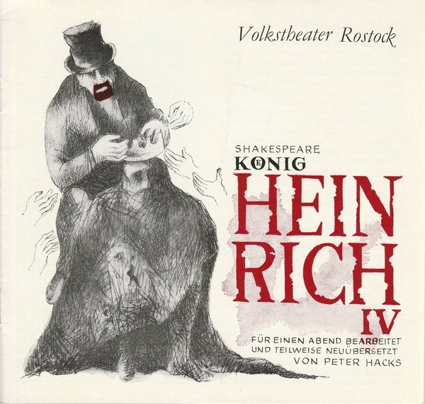 Programmheft William Shakespeare KÖNIG HEINIRICH IV Volkstheater Rostock 1986