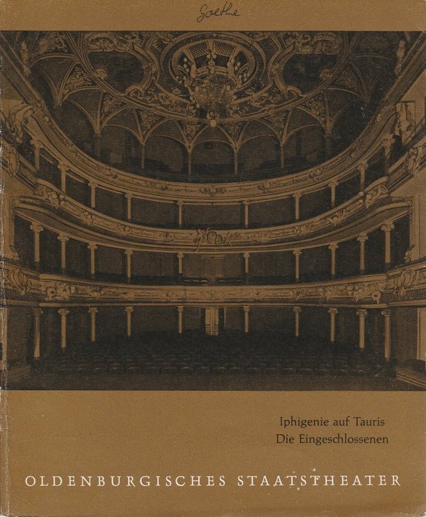 Programmheft Goethe / Sartre IPHIGENIE AUF TAURIS / DIE EINGESCHLOSSENEN 1960