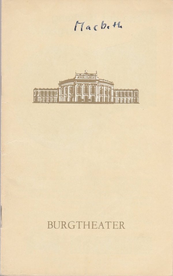 Programmheft William Shakespeare MACBETH Burgtheater 1964