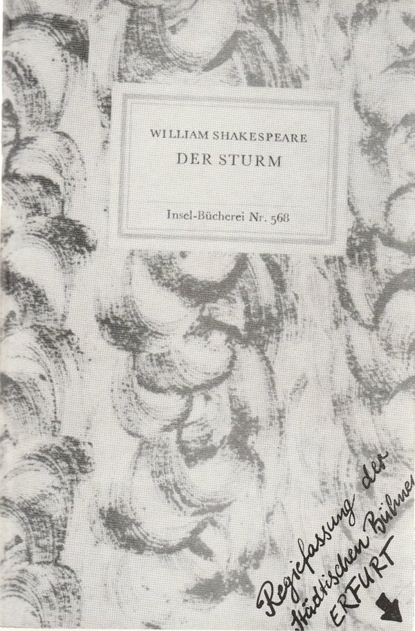 Programmheft William Shakespeare DER STURM Städtische Bühnen Erfurt 1981