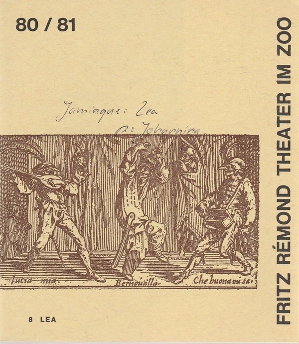 Programmheft LEA von Yves Jamiaque Fritz Remond Theater am Zoo  1981