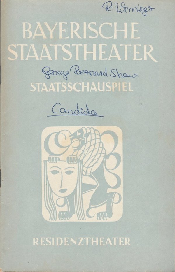 Programmheft G. Bernard Shaw CANDIDA Bayerisches Staatsschauspiel 1951
