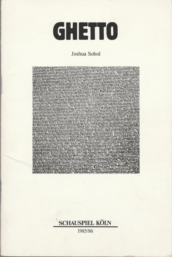 Programmheft Joshua Sobol GHETTO Schauspiel Köln 1985