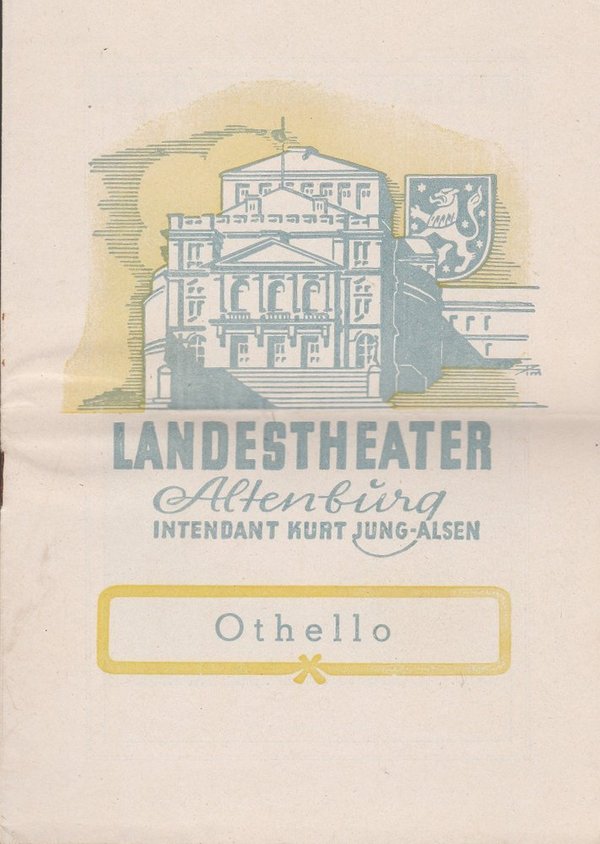 Programmheft Giuseppe Verdi OTHELLO Landestheater Altenburg 1951