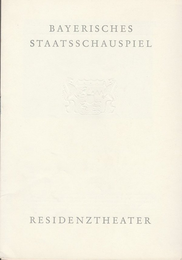 Programmheft William Shakespeare KÖNIG LEAR Bayerisches Staatsschauspiel 1962