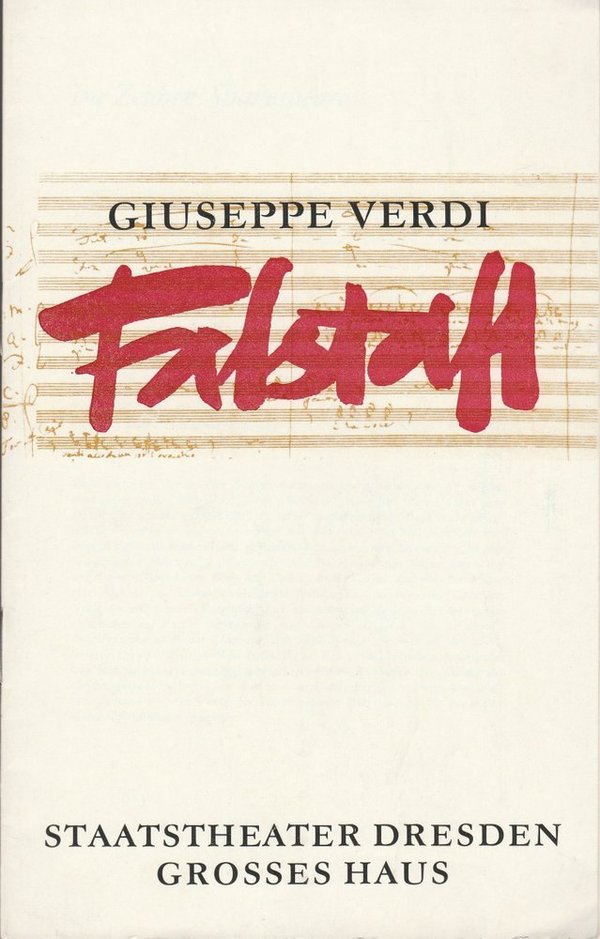 Programmheft Giuseppe Verdi FALSTAFF Staatstheater Dresden 1974