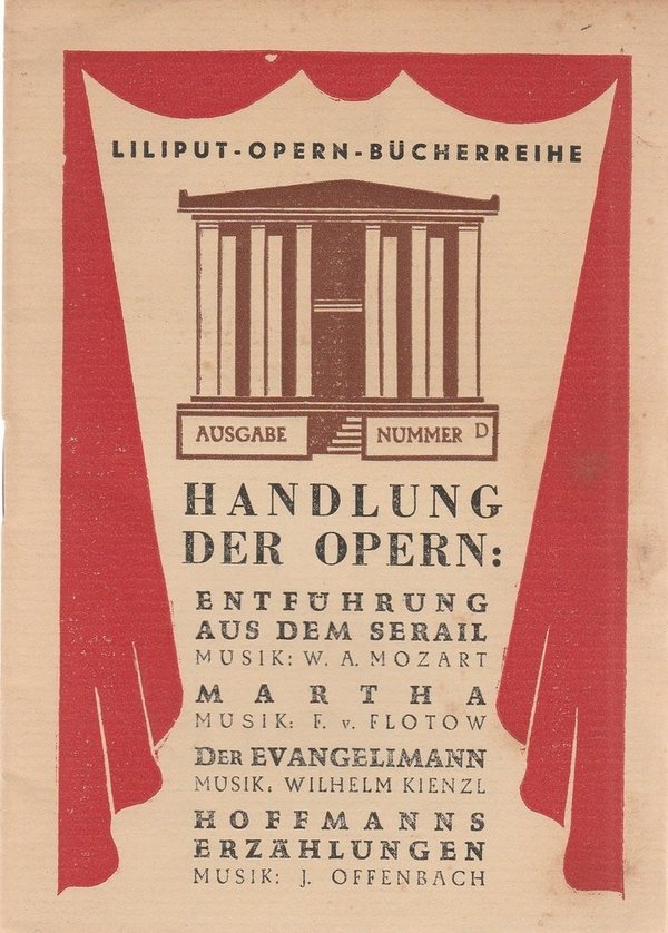 Liliput Opern Bücherreihe Ausgabe Nummer D