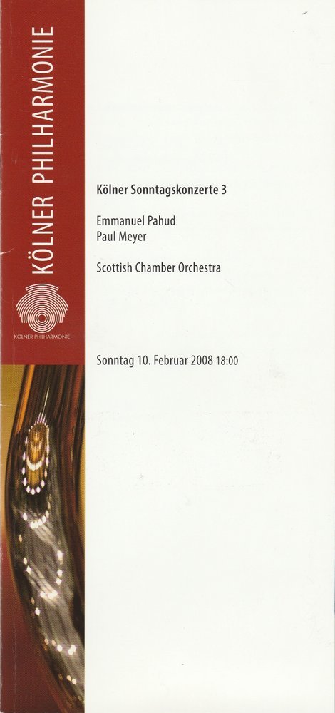 Programmheft  KÖLNER SONNTAGSKONZERTE 3 Kölner Philharmonie 2008