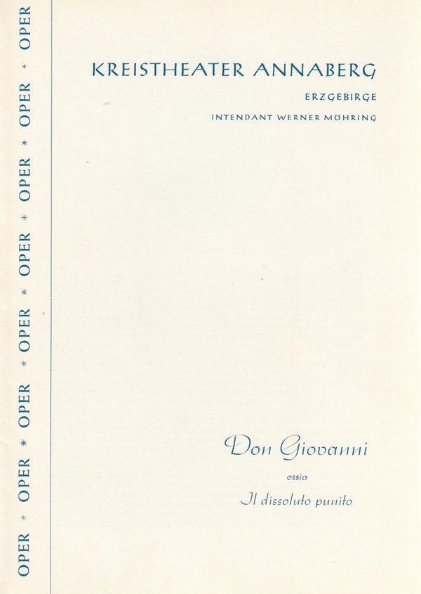 Programmheft Wolfgang Amadeus Mozart DON GIOVANNI Kreistheater Annaberg 1960